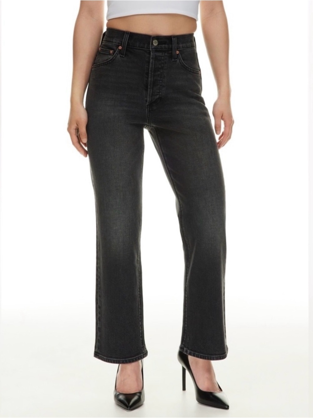 Denim Forum Arlo Women’s Black Straight Leg Jeans